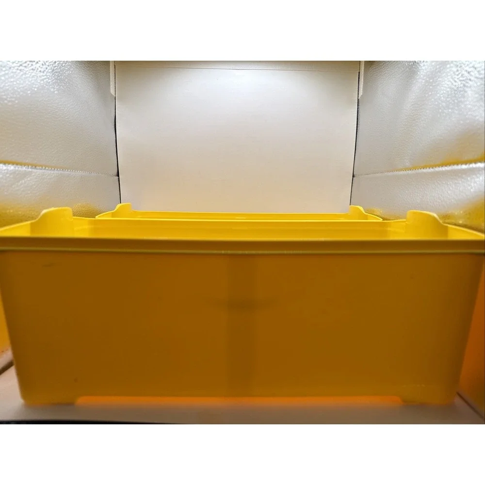 2 LEGO Storage Brick Case 8 Stud Large Yellow Container Plastic Bin 14x7x9.5